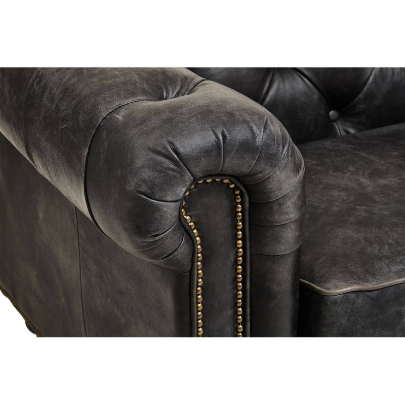 Hoxton Ebony Leather Sofa – Timeless Craftsmanship & Luxurious Comfort | Luxe Living Furniture
