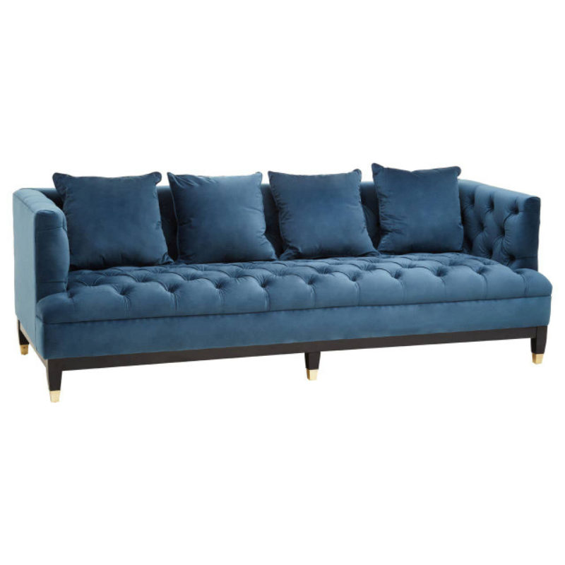 Sefira 3 Seat Navy Fabric Sofa – Modern Comfort & Elegant Style | Luxe Living Furniture