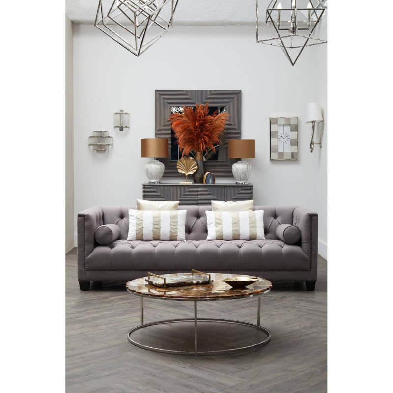 Surina 3 Seat Grey Fabric Sofa – Modern Elegance & Luxurious Comfort | Luxe Living Furniture