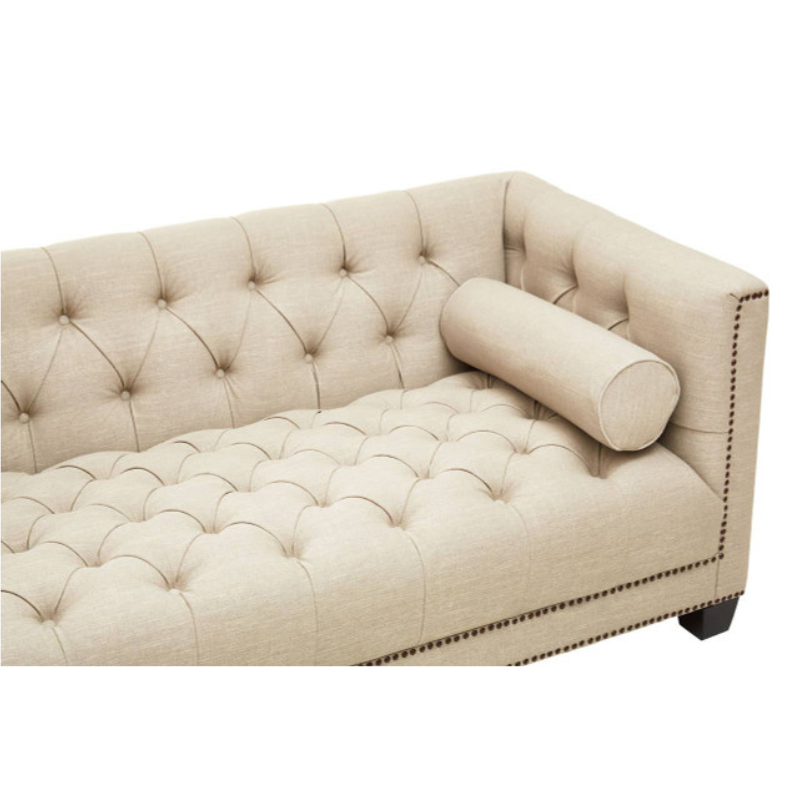 Surina 3 Seat Stone Fabric Sofa – Contemporary Style & Everyday Comfort | Luxe Living Furniture