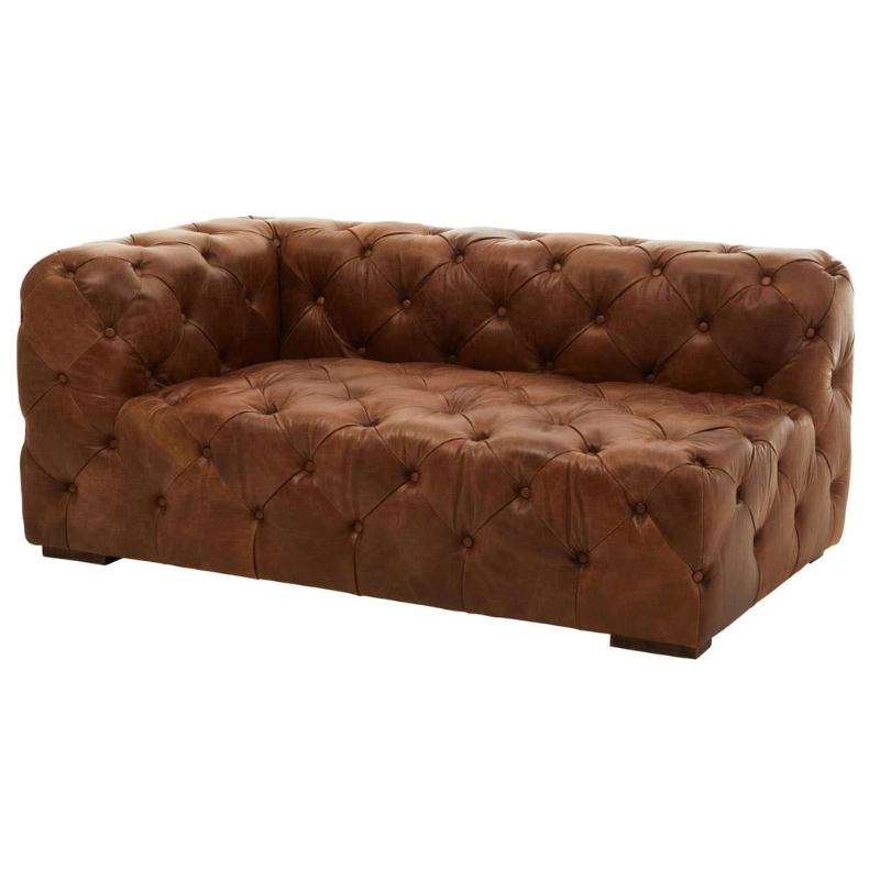 Hoxton Tufted Leather Right Arm Sofa – Classic Elegance & Modern Comfort | Luxe Living Furniture