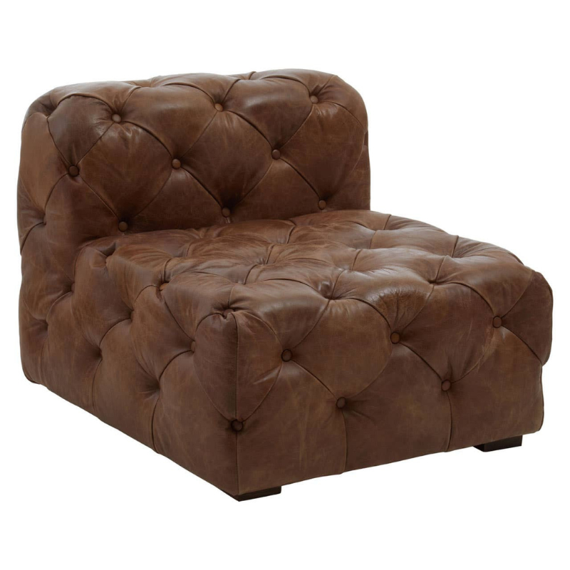 Hoxton Tufted Leather Chair – Luxury Tufted Accent Chair in Premium Leather