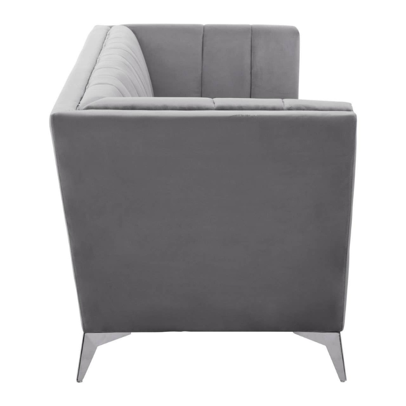 Hansa 3 Seat Grey Velvet Sofa – Luxury Modern Velvet Couch
