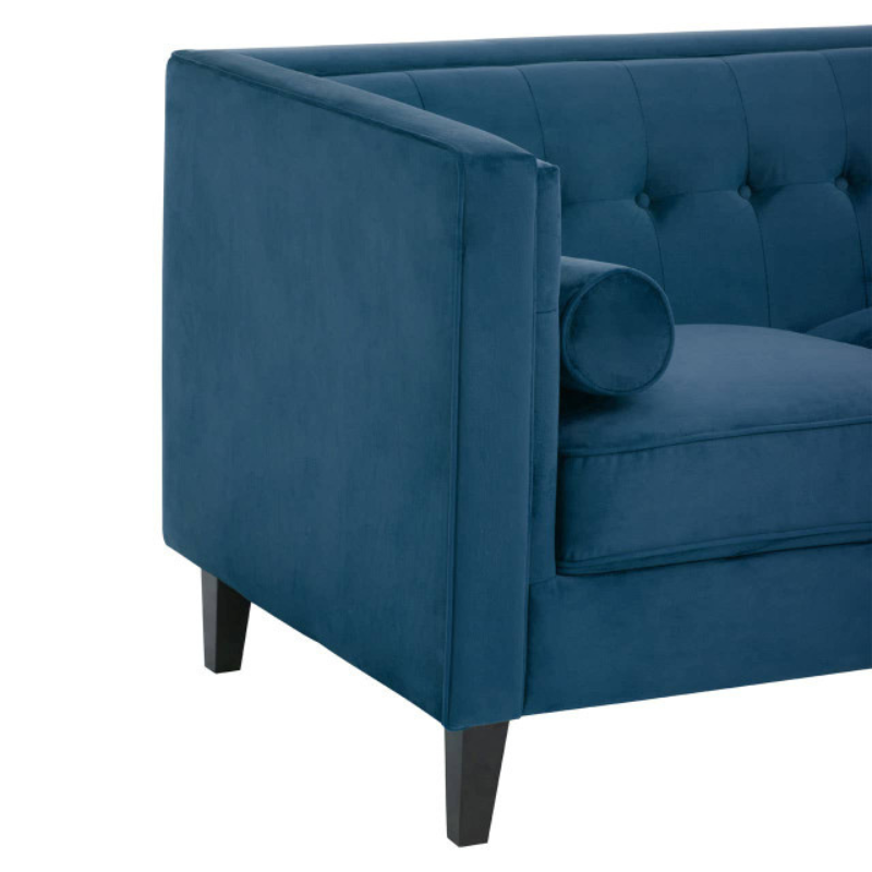 Helia 3 Seat Blue Velvet Sofa – Luxury Modern Velvet Couch