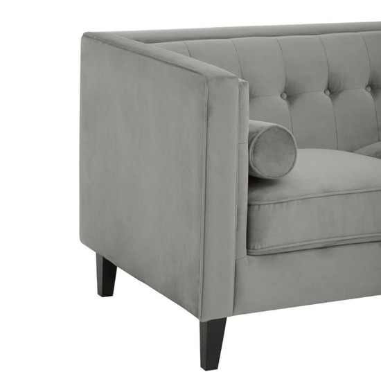 Helia 3 Seat Grey Velvet Sofa – Luxury Modern Velvet Couch