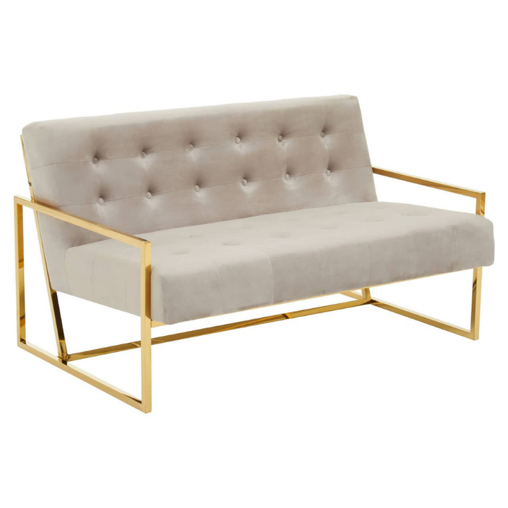 Azalea Two Seat Mink Velvet Sofa – Luxury Modern Velvet Loveseat
