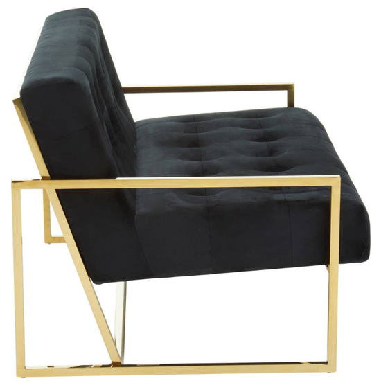 Azalea Two Seat Black Velvet Sofa – Luxury Modern Velvet Loveseat