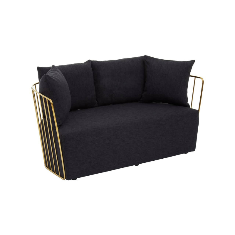 Azalea Two Seat Black Fabric Sofa – Modern Comfort & Stylish Design