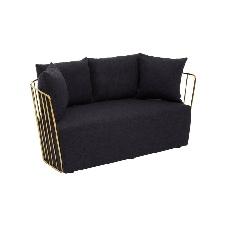 Azalea Two Seat Black Fabric Sofa – Modern Comfort & Stylish Design