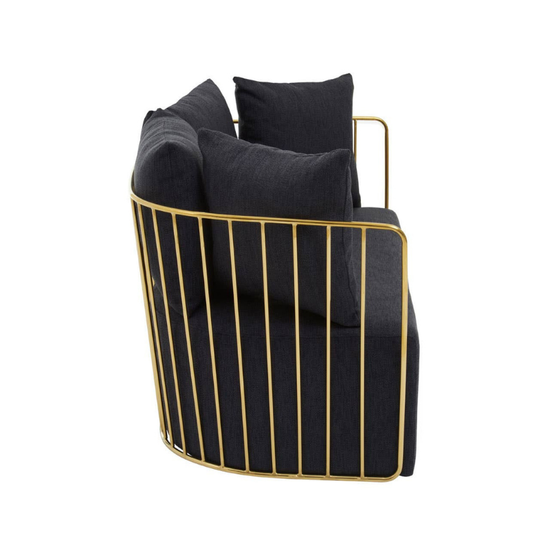 Azalea Two Seat Black Fabric Sofa – Modern Comfort & Stylish Design