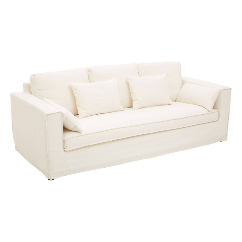 Menton 3 Seat Cream Fabric Sofa – Modern Elegance & Luxurious Comfort