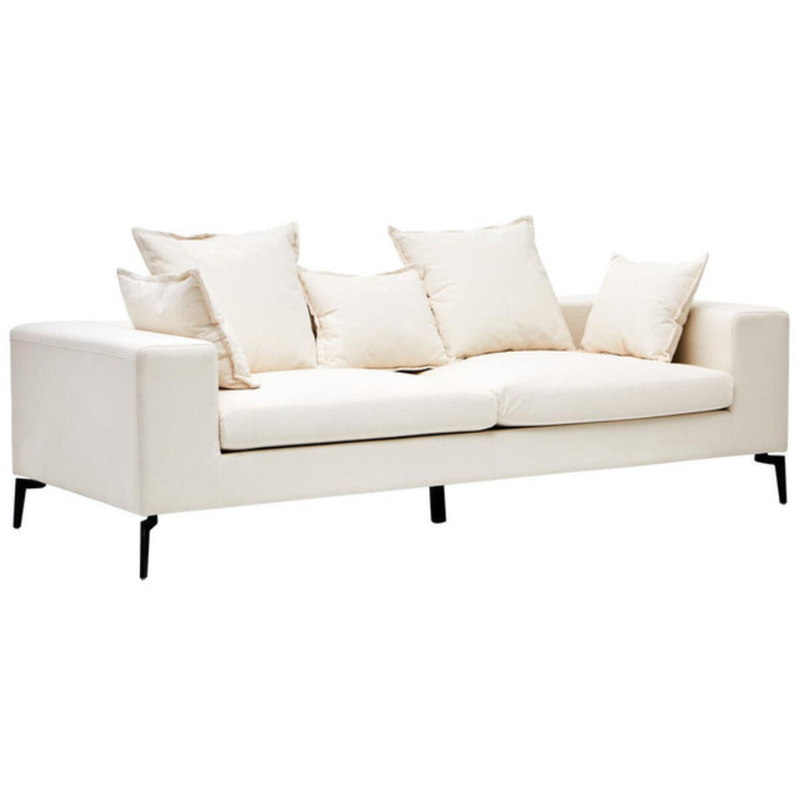 Avignon 3 Seat Textured Cream Fabric Sofa – Modern Elegance & Lasting Comfort