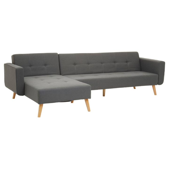 Hansa Hagen Grey Linen Corner Sofa Bed – Modern Functionality & Stylish Comfort