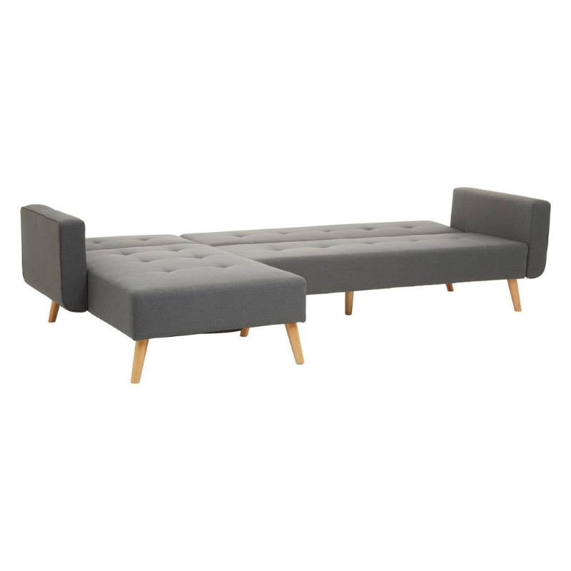 Hansa Hagen Grey Linen Corner Sofa Bed – Modern Functionality & Stylish Comfort