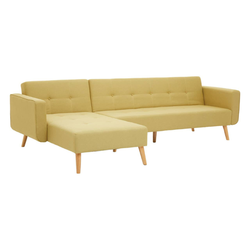 Hansa Hagen Olive Linen Corner Sofa Bed – Contemporary Design & Versatile Comfort