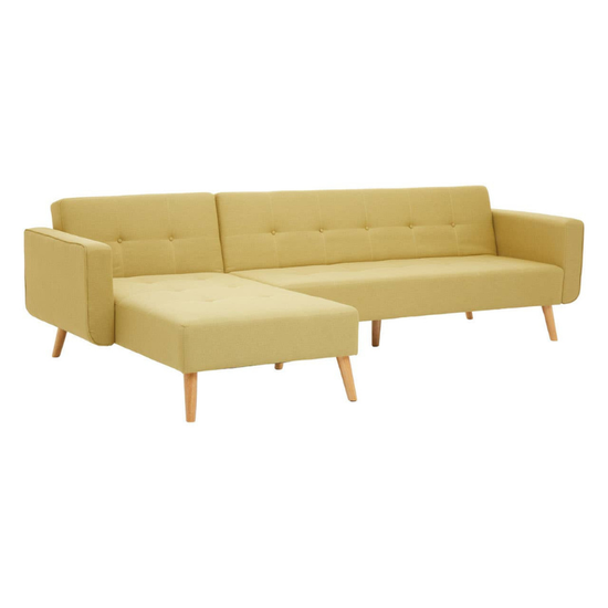 Hansa Hagen Olive Linen Corner Sofa Bed – Contemporary Design & Versatile Comfort