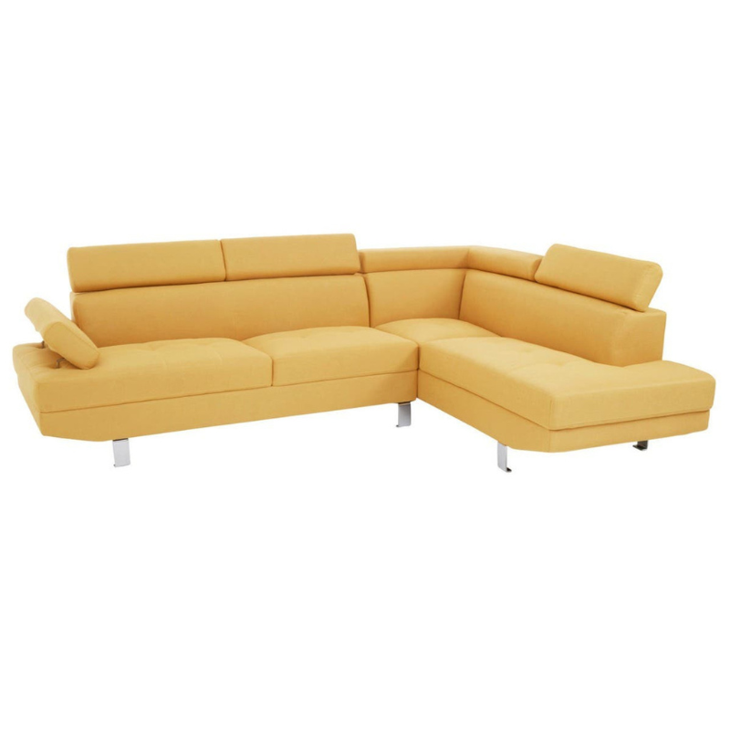 Hanover Ochre Linen Corner Sofa – Contemporary Style & Luxurious Comfort