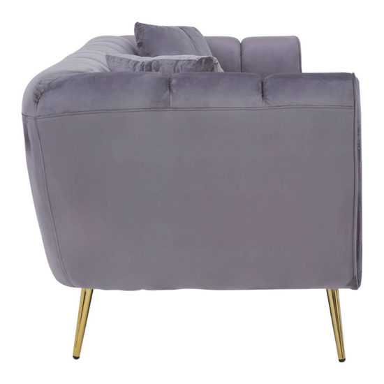 Florine Three Seater Grey Velvet Sofa – Modern Comfort & Elegant Design