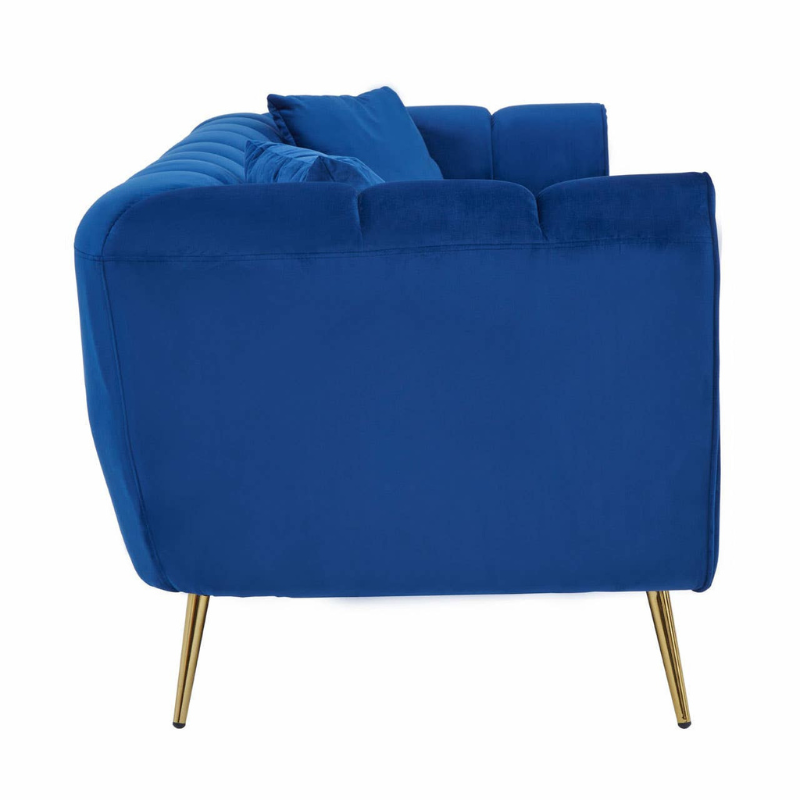 Florine 3 Seat Midnight Blue Velvet Sofa – Luxury Modern Velvet Couch