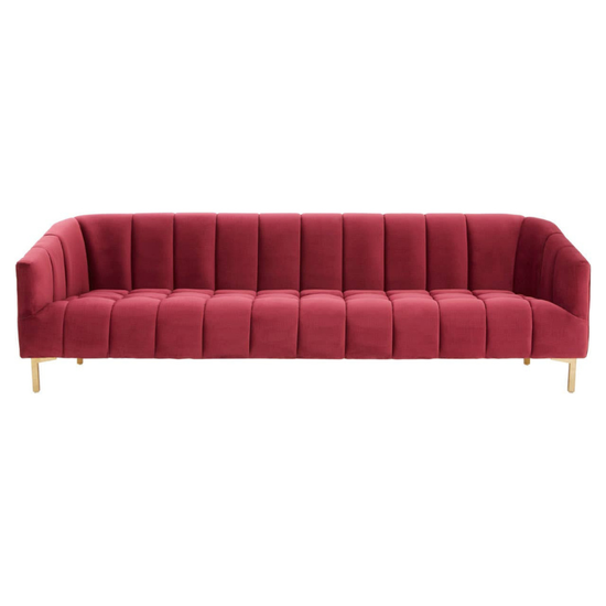 Bella 3 Seat Wine Velvet Sofa – Luxurious Style & Modern Comfort
