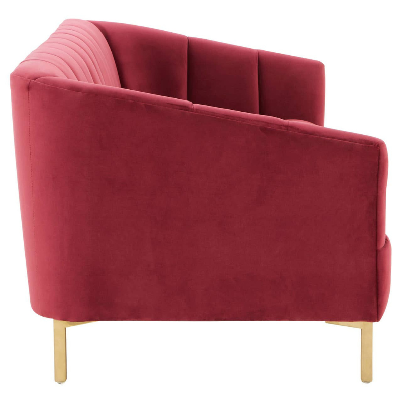 Bella 3 Seat Wine Velvet Sofa – Luxurious Style & Modern Comfort