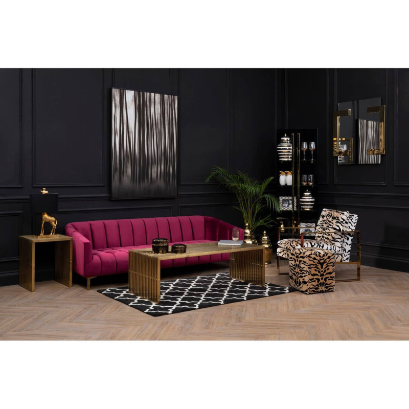 Bella 3 Seat Wine Velvet Sofa – Luxurious Style & Modern Comfort