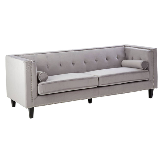 Felisa 3 Seat Grey Velvet Sofa – Contemporary Style & Luxurious Comfort