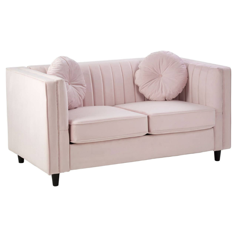 Farah 2 Seat Pink Velvet Sofa – Chic Style & Luxurious Comfort