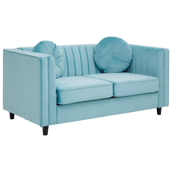 Farah Two Seat Green Velvet Sofa – Modern Glamour & Plush Comfort