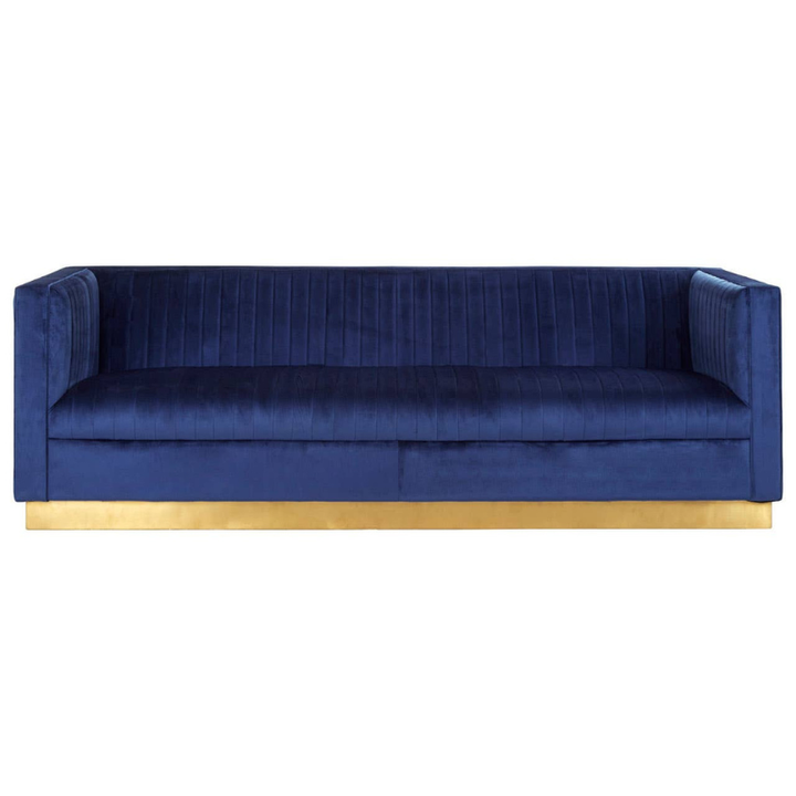 Opal 3 Seat Deep Blue Sofa – Modern Elegance & Luxurious Comfort