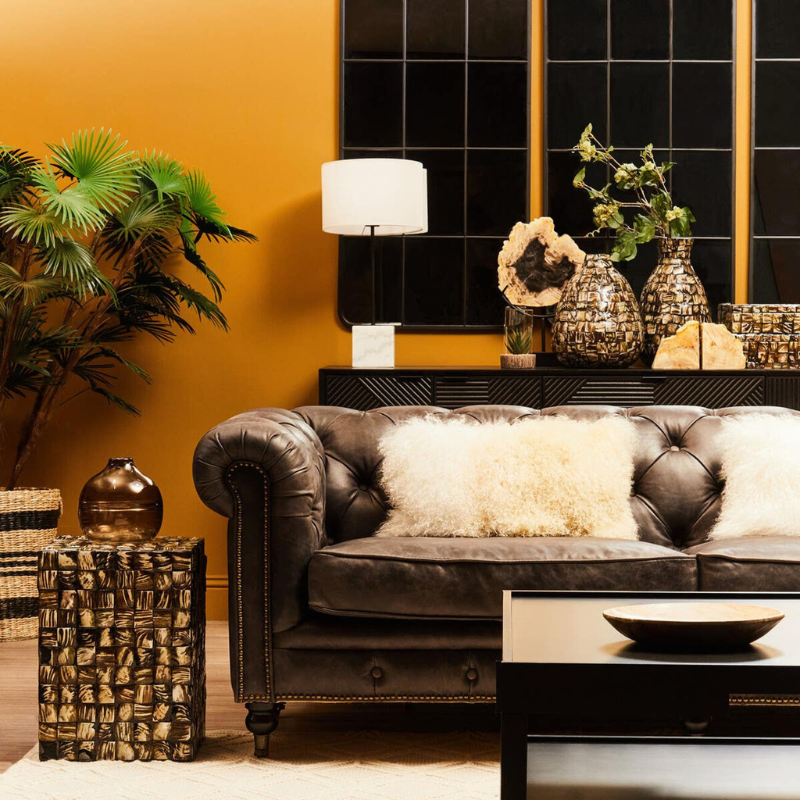 Victor Dark Grey Leather Chesterfield Sofa – Classic Luxury & Timeless Style