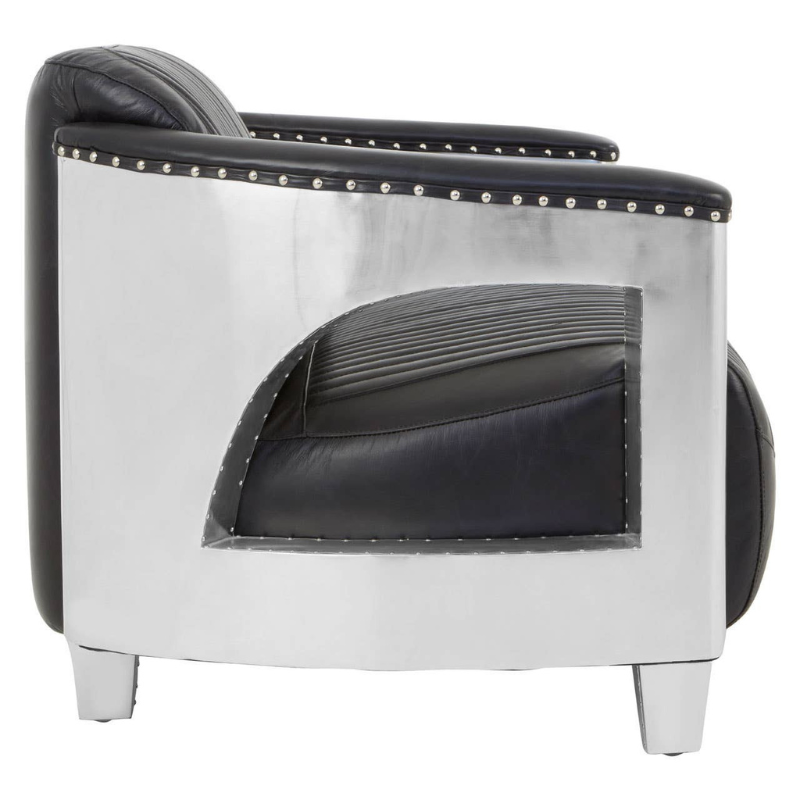 Victor 2 Seat Black Leather Sofa – Classic Elegance & Modern Comfort