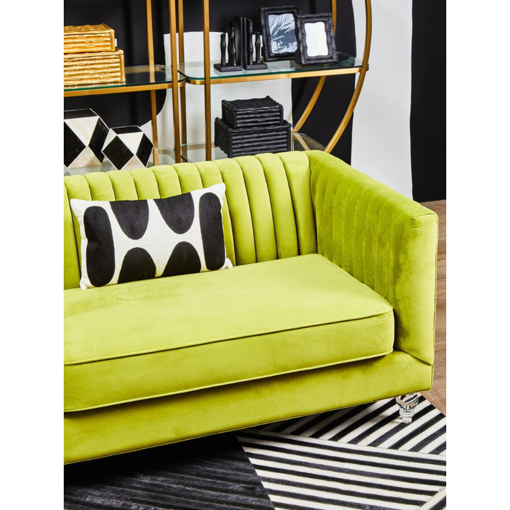 Brasa 3 Seat Green Velvet Sofa – Modern Elegance & Plush Comfort