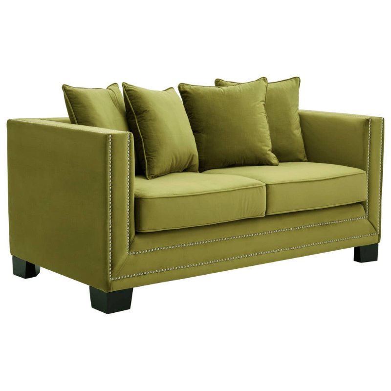 Sofia 2 Seat Moss Velvet Sofa – Contemporary Luxury & Cozy Comfort