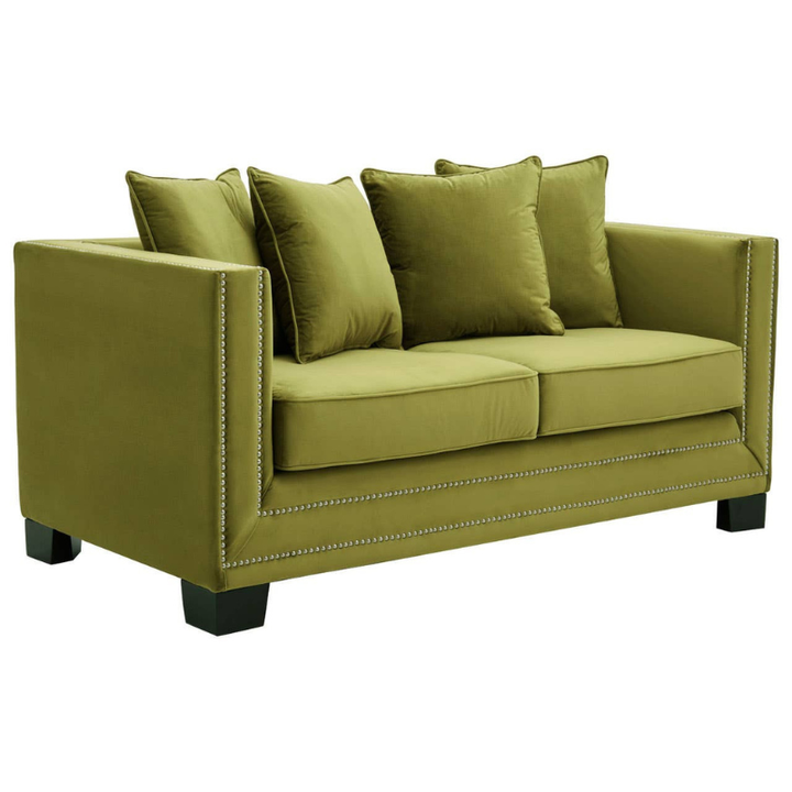Sofia 2 Seat Moss Velvet Sofa – Contemporary Luxury & Cozy Comfort