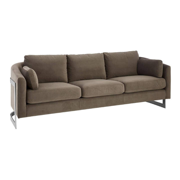 Freda Dark Grey Cotton Velvet 3 Seat Sofa – Modern Elegance & Plush Comfort
