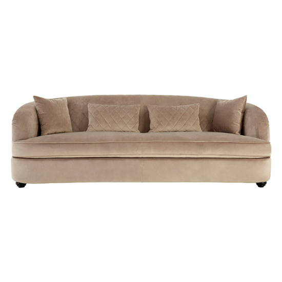 Fiji Three Seat Grey Cotton Velvet Sofa – Contemporary Style & Lasting Comfort