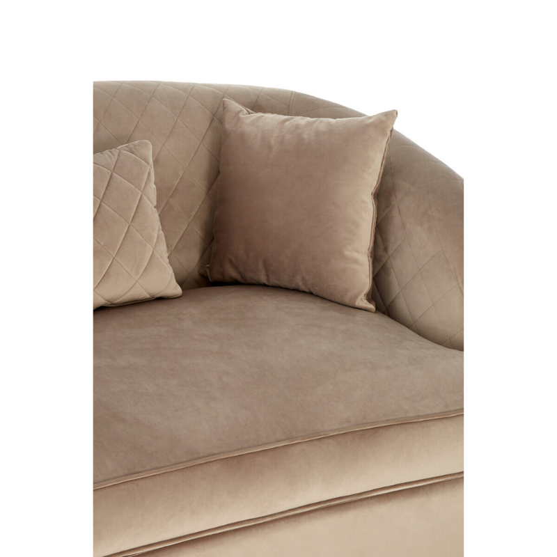 Fiji Three Seat Grey Cotton Velvet Sofa – Contemporary Style & Lasting Comfort