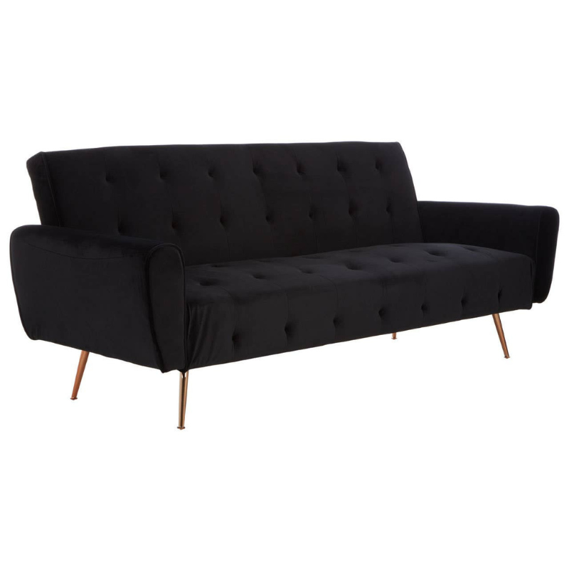 Hayton Black Velvet Sofa Bed – Modern Luxury & Functional Comfort