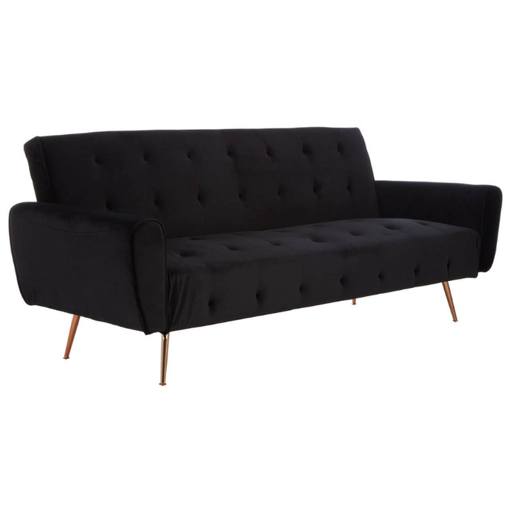 Hayton Black Velvet Sofa Bed – Modern Luxury & Functional Comfort