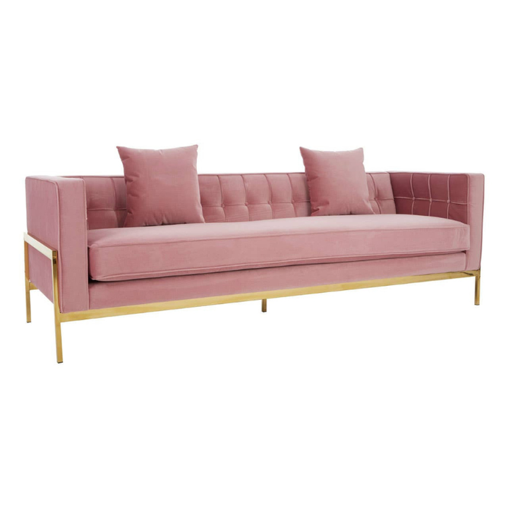 Rena 3 Seat Pink Sofa – Modern Chic & Plush Comfort