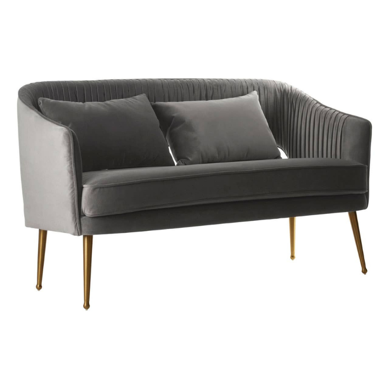 Hendricks Grey Velvet Sofa – Modern Elegance & Plush Comfort