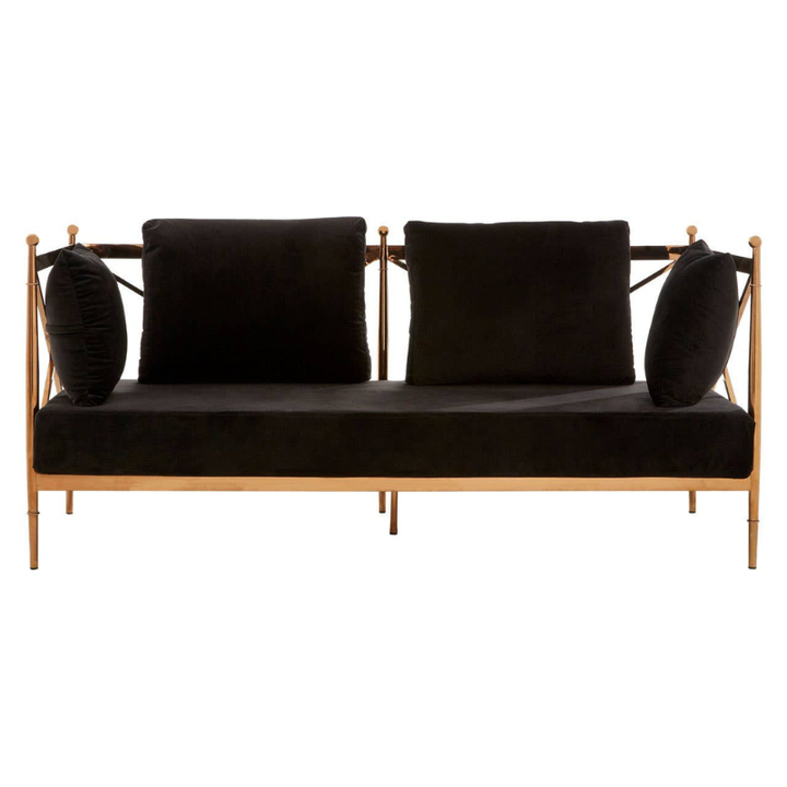 Novo 2 Seat Rose Gold Lattice Arms Sofa – Modern Glam & Stylish Comfort