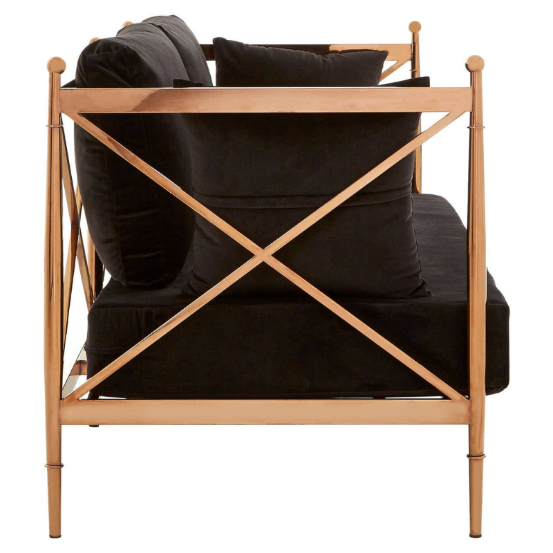 Novo 2 Seat Rose Gold Lattice Arms Sofa – Modern Glam & Stylish Comfort