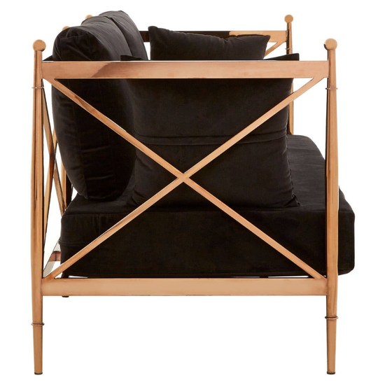 Novo 2 Seat Rose Gold Lattice Arms Sofa – Modern Glam & Stylish Comfort