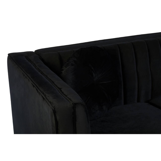 Farah 2 Seat Black Velvet Sofa – Modern Glamour & Cozy Comfort