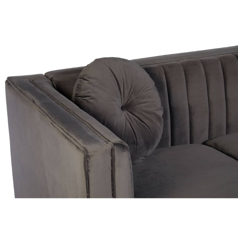 Farah 2 Seat Grey Velvet Sofa – Contemporary Elegance & Plush Comfort