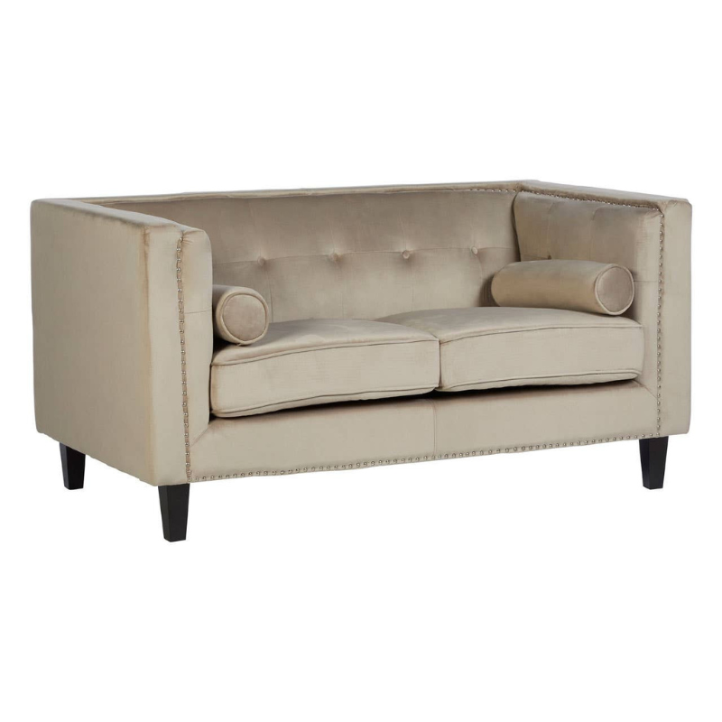 Felisa 2 Seat Mink Velvet Sofa – Elegant Design & Luxurious Comfort