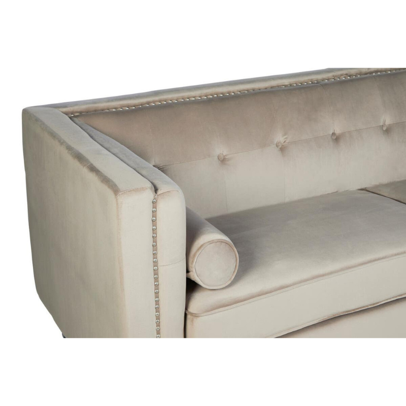 Felisa 3 Seat Mink Velvet Sofa – Modern Elegance & Luxurious Comfort