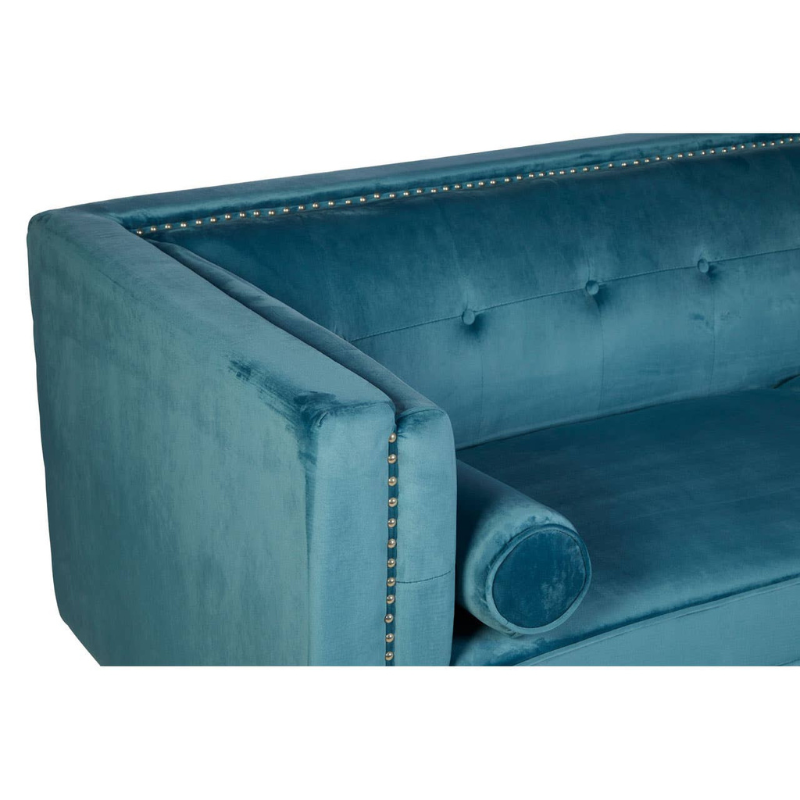 Felisa 3 Seat Teal Blue Velvet Sofa – Vibrant Style & Luxurious Comfort